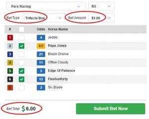 trifecta box calculator|racing dudes wagering calculator.